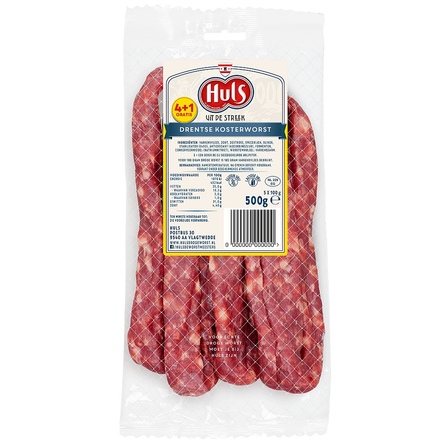 Huls kosterworst 4+1 gratis