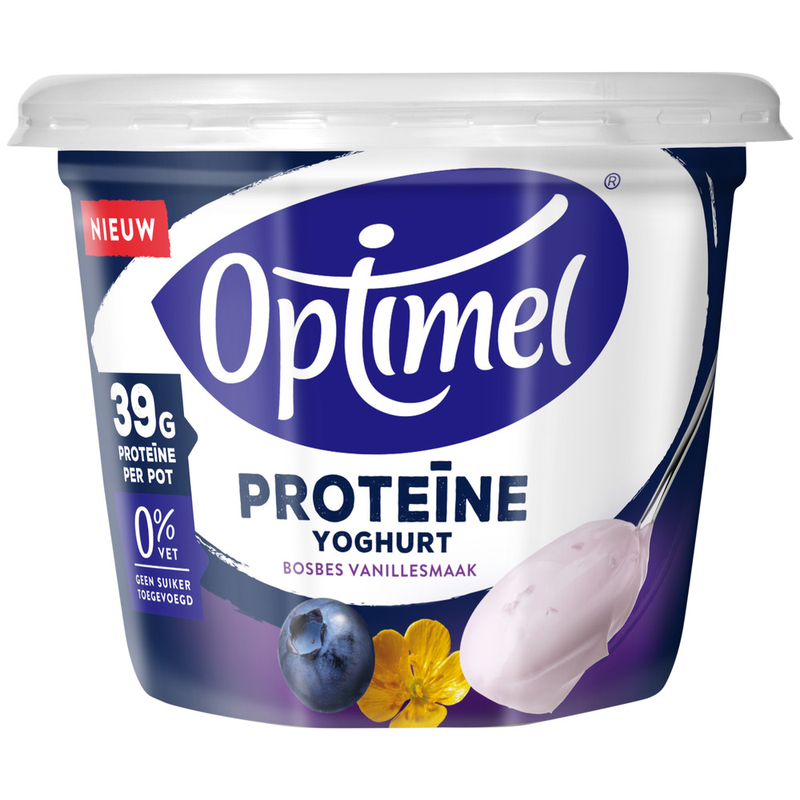 Optimel Proteïne yoghurt bosbes vanillesmaak