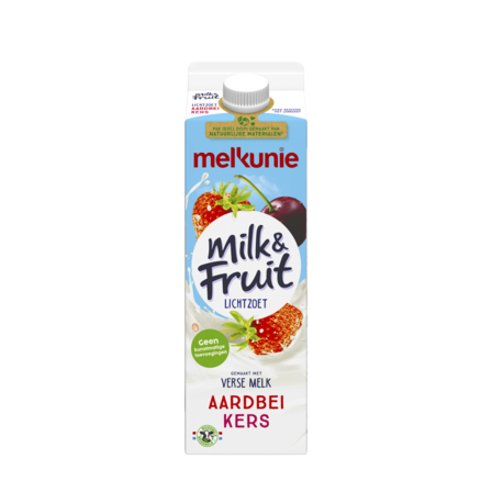Melkunie Milk & Fruit Lichtzoet Aardbei Kers 1 L