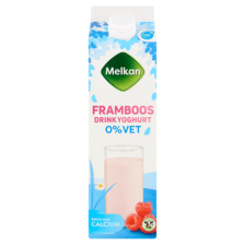 Melkan Framboos Drinkyoghurt 0% Vet 1 L