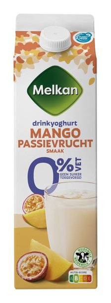 Melkan Mango Passievrucht Drinkyoghurt 0% Vet 1 L