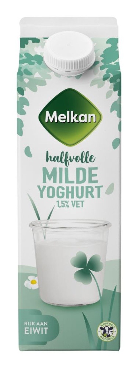 Melkan Halfvolle Milde Yoghurt 1,6% Vet 1 L