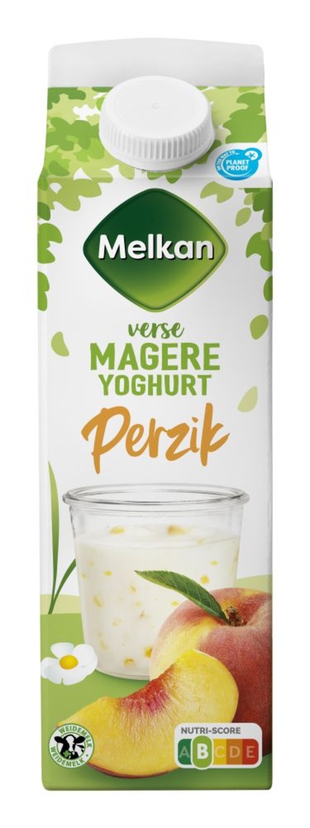 Melkan Verse Magere Yoghurt Perzik 1 L