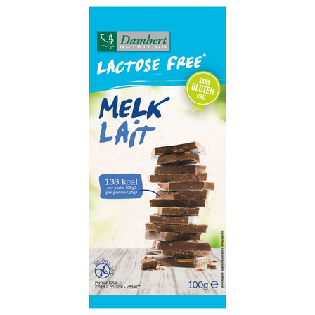 Damhert Nutrition Lactose Free Gluten Free Melkchocolade