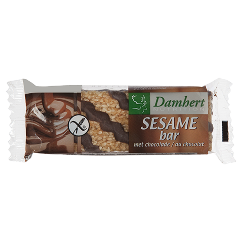 Damhert sesam chocoladebar glutenvrij