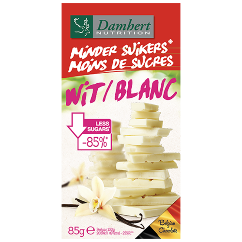 Damhert No Sugar Addedd Chocoladetablet wit