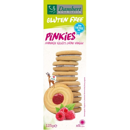 Damhert Pinkies Framboise biscuits creme vanille