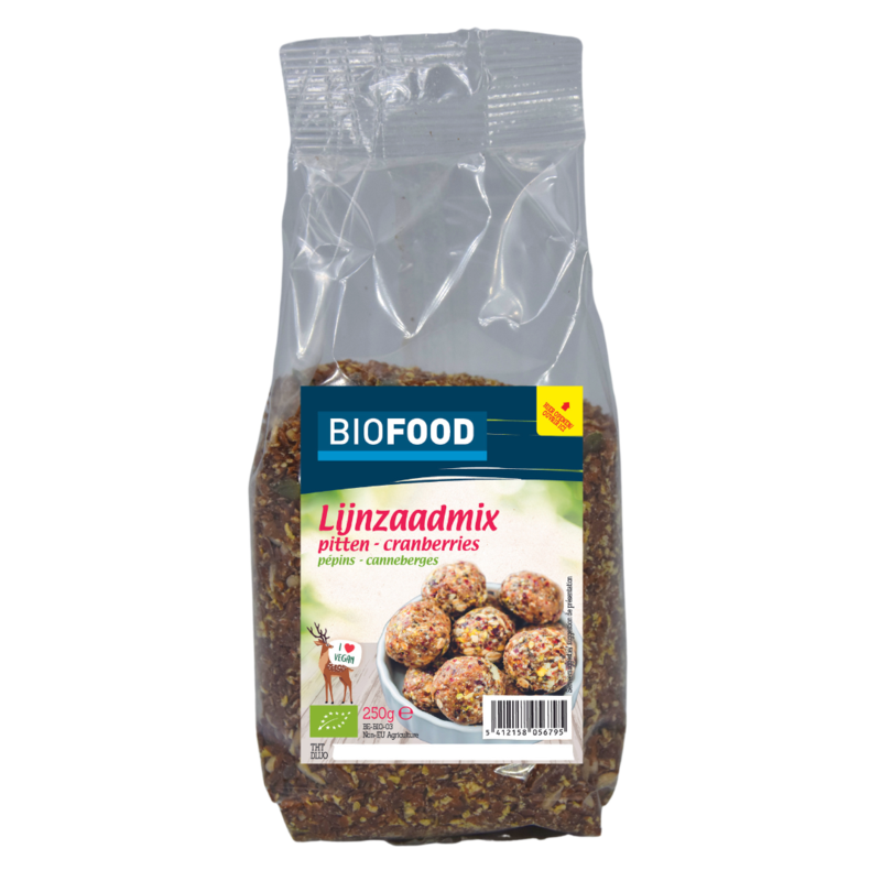 Biofood Lijnzaadmix Pitten - Cranberries