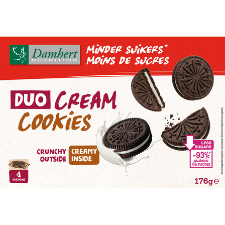 Damhert Duo Cream Cookies minder suikers