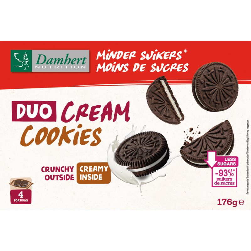 Damhert Duo Cream Cookies minder suikers