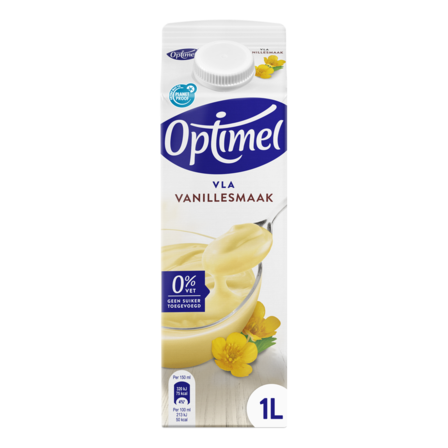 Optimel Magere vla vanillesmaak 0% vet 1 x 1 L