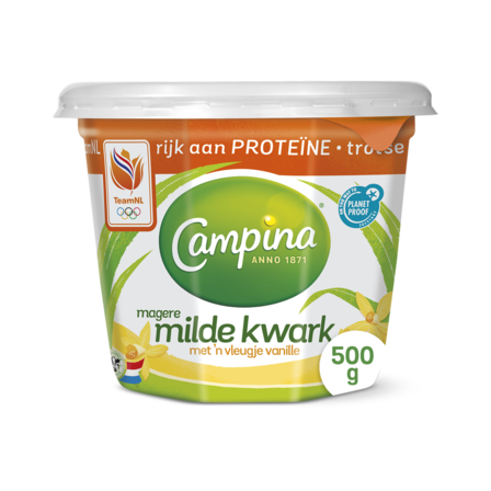 Campina magere kwark met een vleugje vanille 500gr