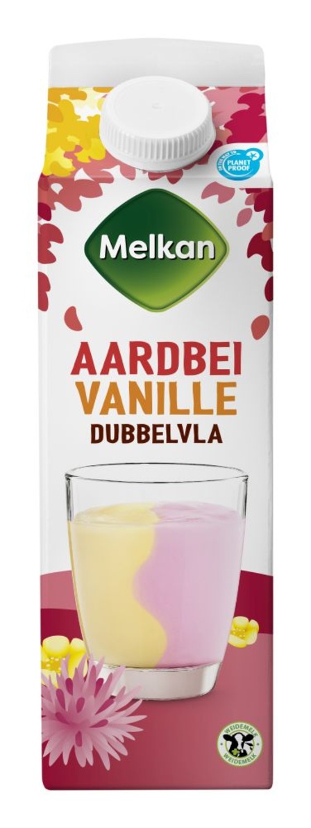 Melkan Dubbelvla Aardbei-Vanille