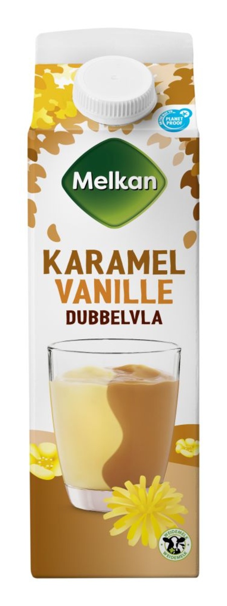 Melkan Dubbelvla Karamel Vanille 1 L