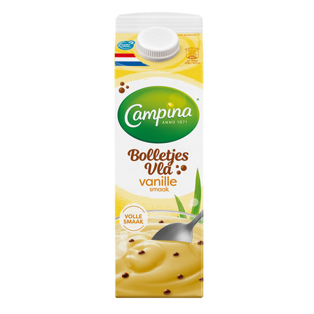 Campina  Vanillesmaak vla met choco graanbolletjes