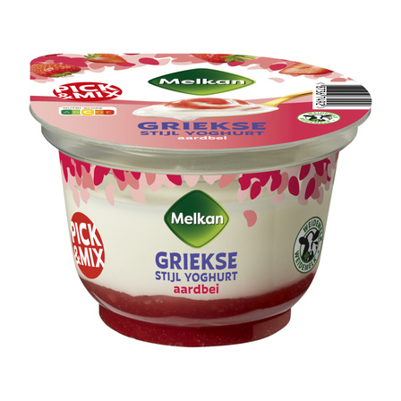 Melkan Griekse Style Yoghurt Aardbei