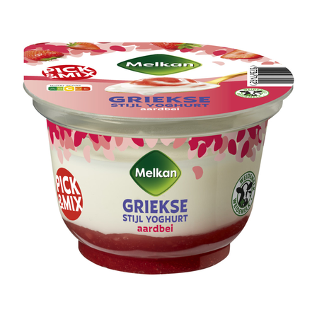 Melkan Griekse Style Yoghurt Aardbei