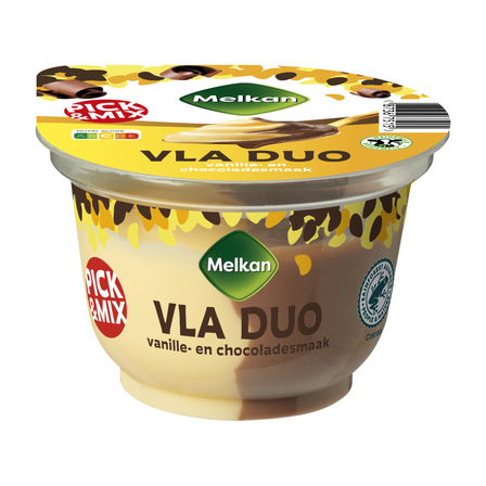 Melkan Vla Duo Chocolade - Vanille