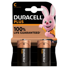 Duracell Plus C-alkalinebatterijen, 2 stuks