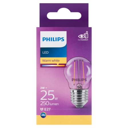 Philips LED Lamp Warm White 2W E27