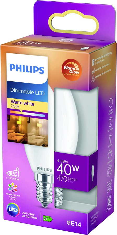 Philips LED Kaarslamp dimbaar  40W Mat E14