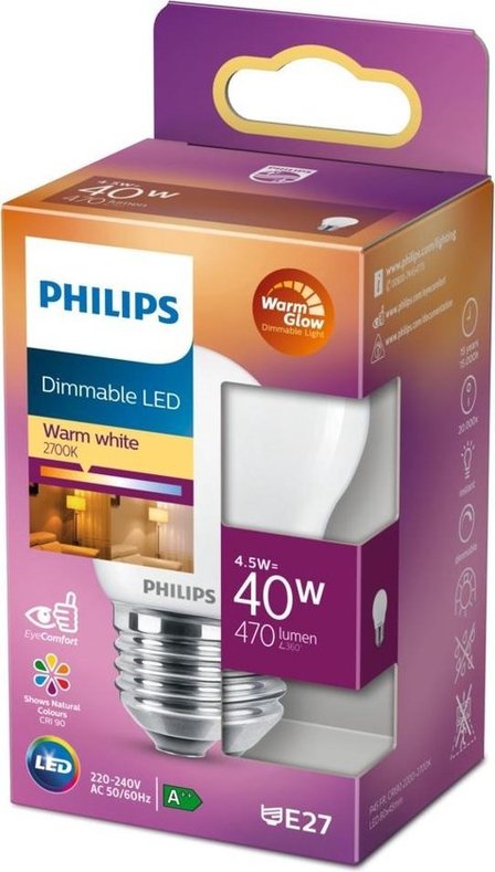 Philips LED Kogellamp Dimbaar  40W Mat E27