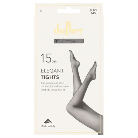 DuParc Panty Lycra 15DEN Satijn zwart M/L