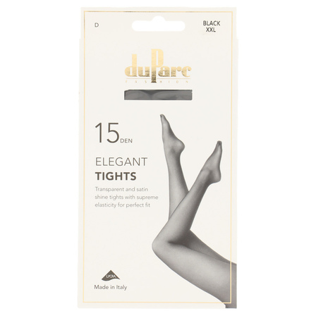 DuParc Panty  Lycra 15DEN Satijn zwart XXL