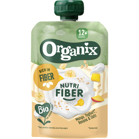 Organix Fruitpuree Mango, Yoghurt, Banaan & Oats 12+ Mnd.