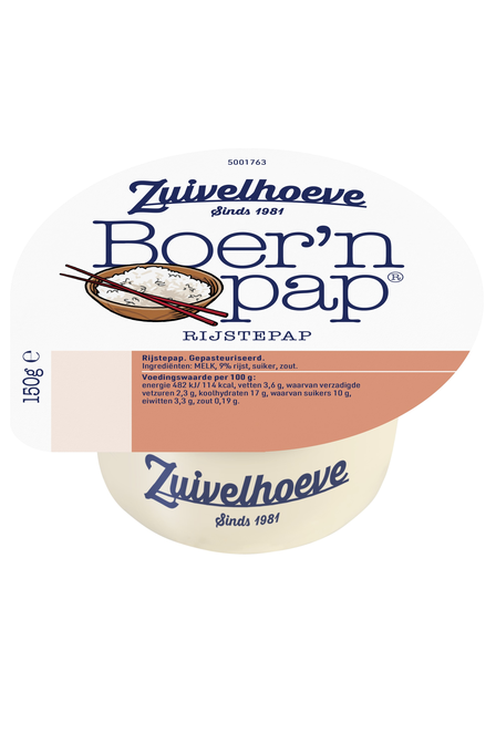 Zuivelhoeve boeren rijstepap portie