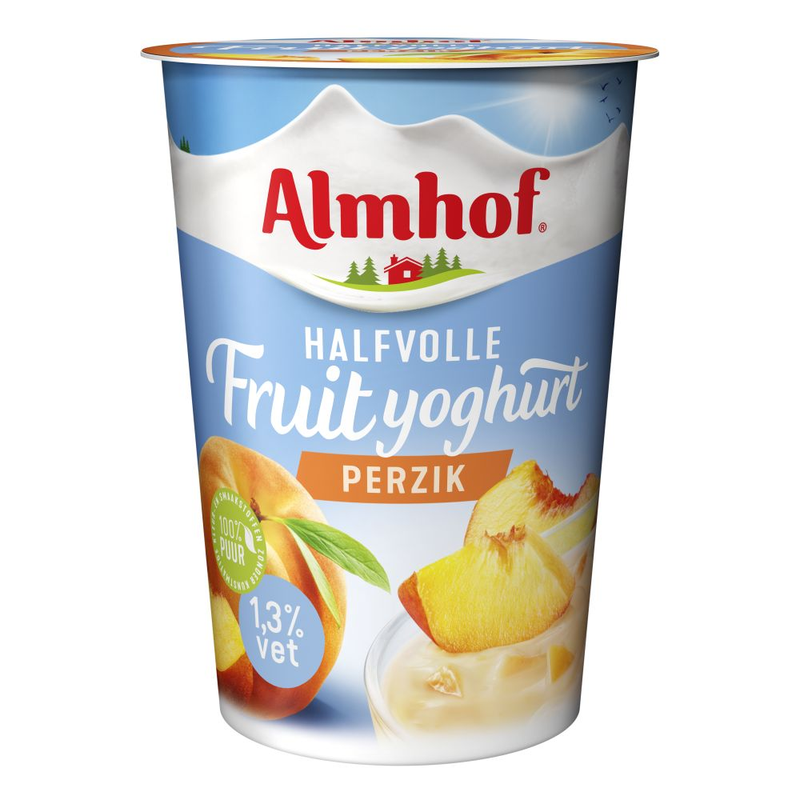 Almhof Halfvolle Fruityoghurt Perzik 500 g