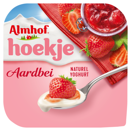 Almhof Hoekje aardbei naturel yoghurt 150 g