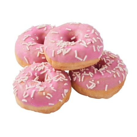 Roze Donuts Mini, met sprinkels