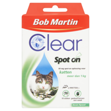 Bob Martin Clear Spot-On Oplossing voor Katten 2 Pipetten 50 mg