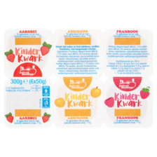 Zuivelmeester Kinder Kwark Framboos-Abrikoos-Aardbei