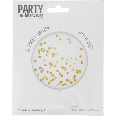 Confettiballon 60cm. goud