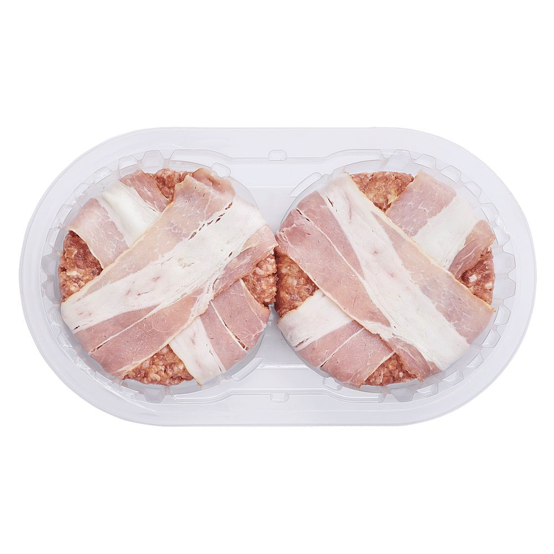 Runderhamburgers met spek 2 stuks