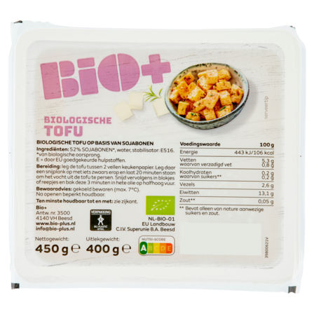 Bio+ Biologische Tofu 450 g