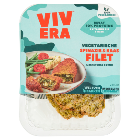 Vivera Vegetarische Spinazie & Kaas Filet 2 Stuks 200 g